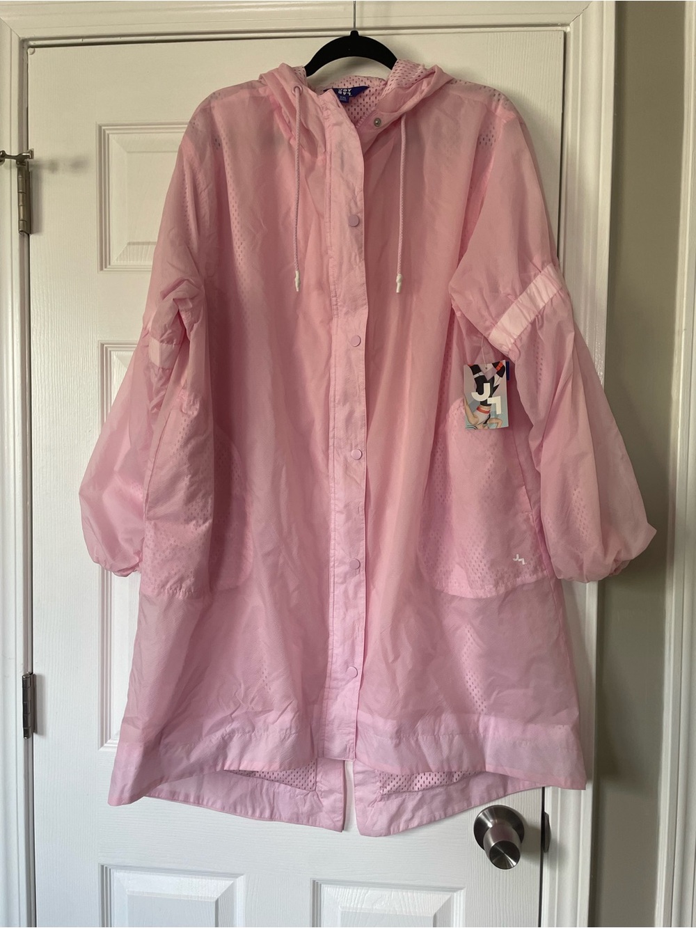 JoyLab Pink Mesh-Lined Hooded Jacket